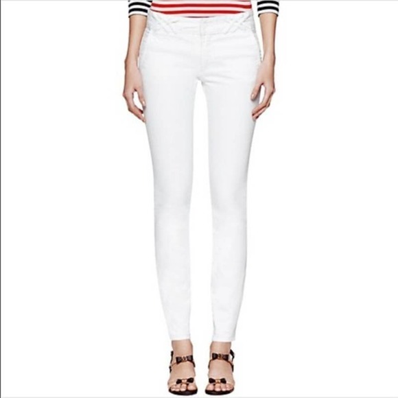 𝅺new TORY BURCH WHITE IZZY CROP ANKLE JEANS - Picture 1 of 8